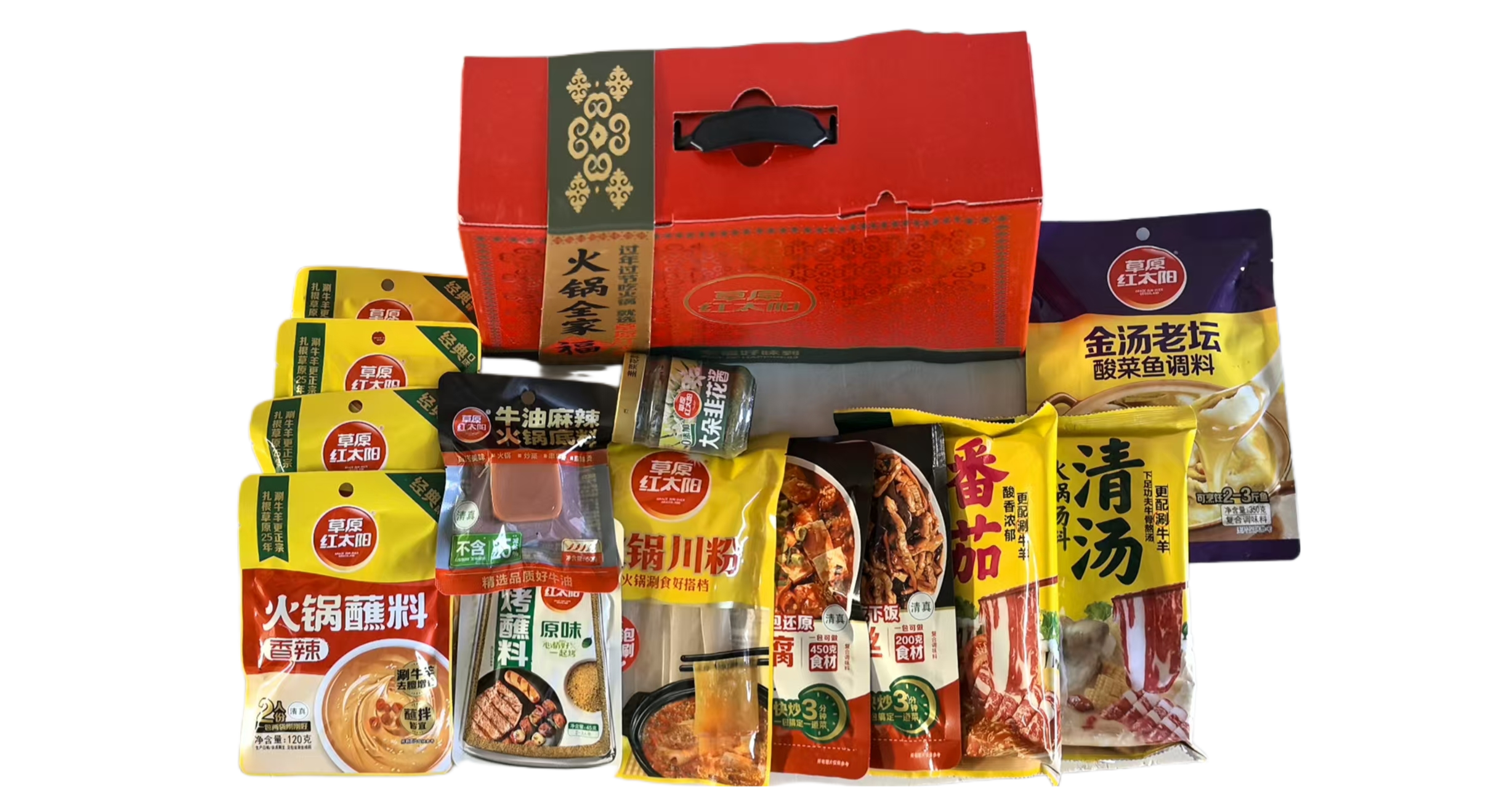 草原红太阳火锅调料礼盒